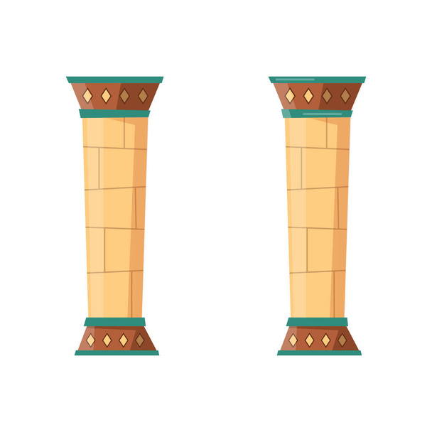 Ancient Pillars Flat Composition - Vector, Image
