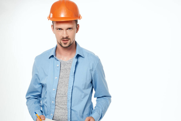 mannelijke bouwers blauwdrukken bouwer Arbeid beroep - Foto, afbeelding