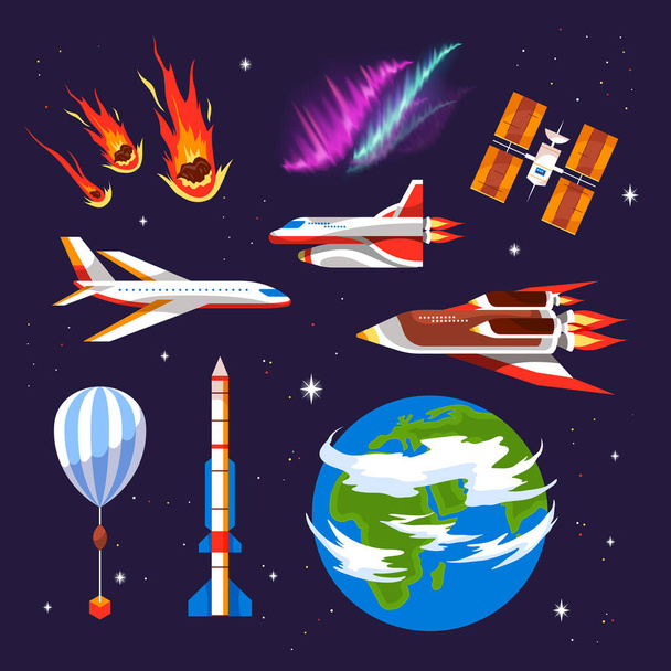 Earth Atmosphere Icon Set - Vector, Image