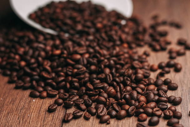 a cup of coffee Hot drink spilled grains caffeine pattern - Foto, Imagen