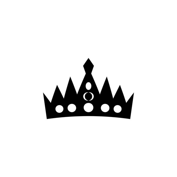Kruunu kuvake on symboli vallan musta valkoisella pohjalla. Vektorikuvat. - Vektori, kuva