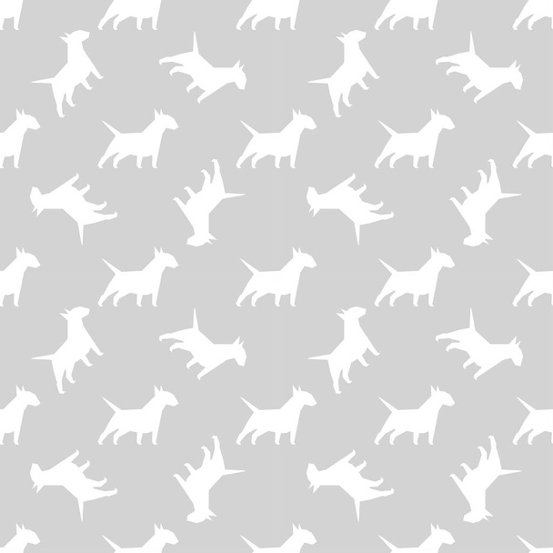 Vector seamless pattern with bull terrier. Can be used for textile, website background, book cover, packaging. - Vektor, Bild