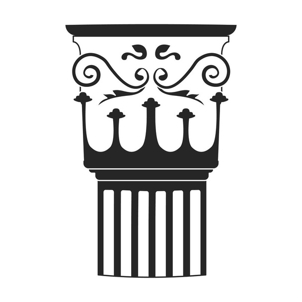 Ancient column vector black icon. Vector illustration pillar of antique on white background. Isolated black illustration icon of ancient column . - Vecteur, image