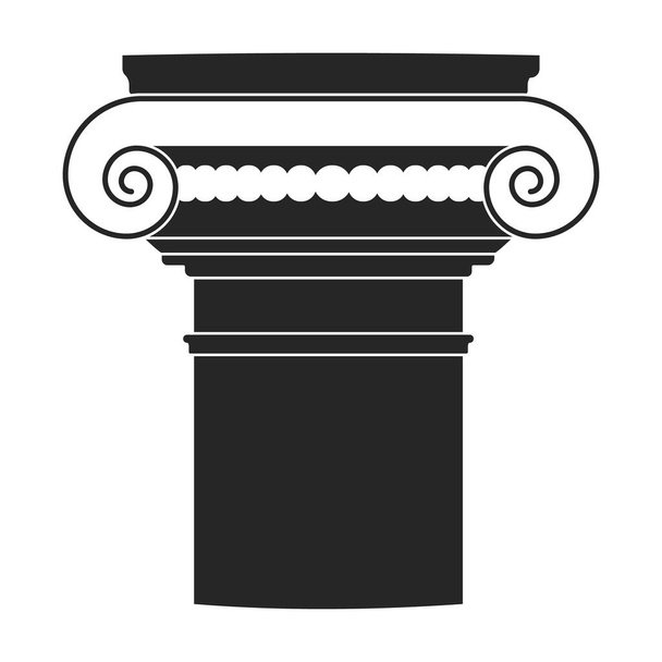 Ancient column vector black icon. Vector illustration pillar of antique on white background. Isolated black illustration icon of ancient column . - Vektör, Görsel