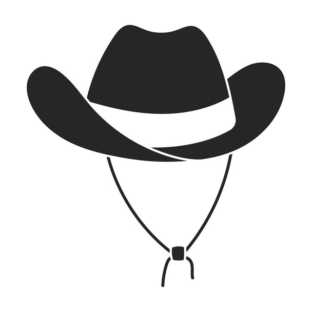 Hat cowboy vector icon.Black vector icon isolated on white background hat cowboy. - Вектор,изображение