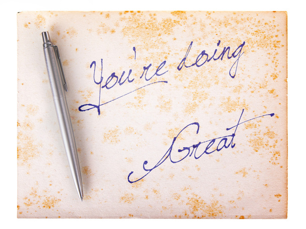 Old paper grunge background - You're doing great - Foto, imagen