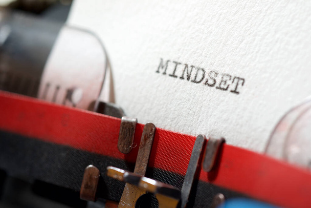 The word mindset written with a typewriter. - Photo, Image