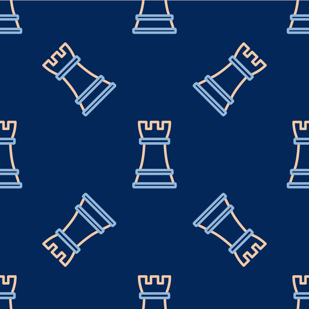 Line Chess icône isolé motif sans couture sur fond bleu. Stratégie commerciale. Jeu, gestion, finances. Vecteur - Vecteur, image