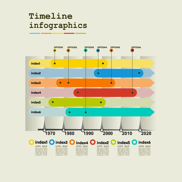 Idővonal Infografika - Vektor, kép