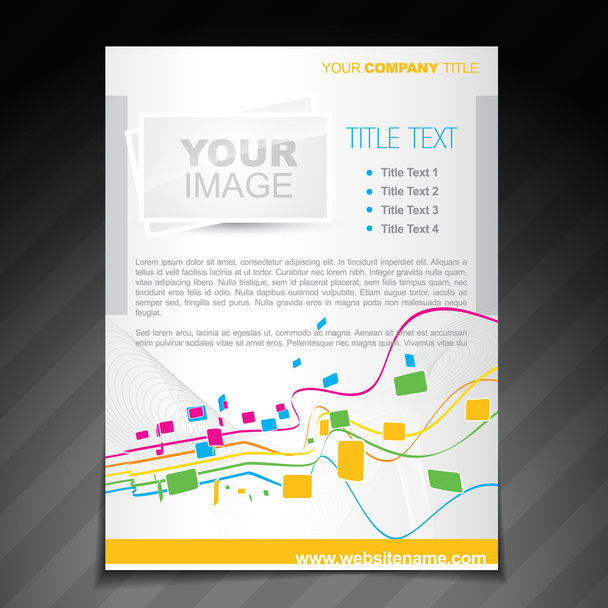  colorful waves flyer brochure design - Вектор,изображение