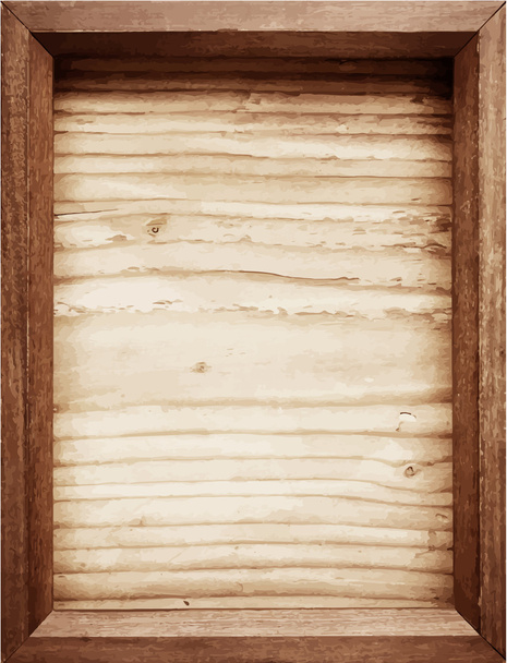Old wooden frame on wood background. - Vector, Image