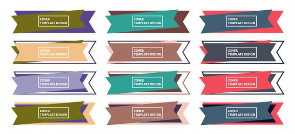 Set of stickers, colorful arrows, template with place for text. Concept for website, flyer, brochure, poster. Vector illustration. - Vector, Image