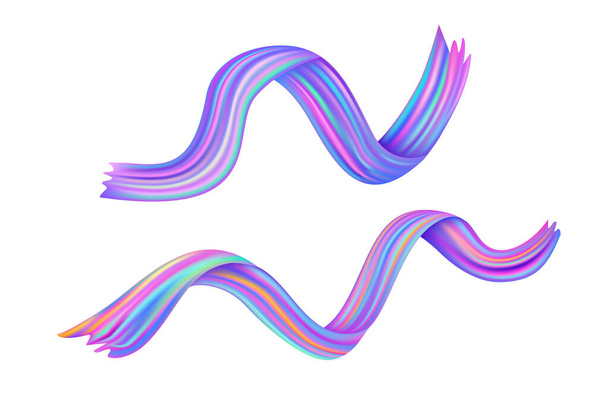 Elemento di design moderno luminoso della curva liquida isolato su sfondo bianco. Onda multicolore creativa. Imitazione del pennello fluido vettoriale. - Vettoriali, immagini