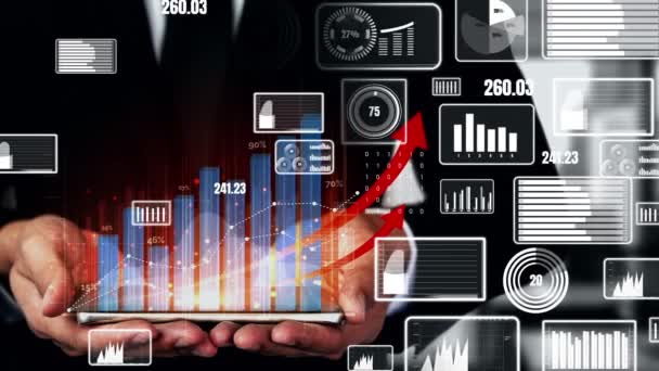 Conceptueel business dashboard voor de analyse van financiële gegevens - Video