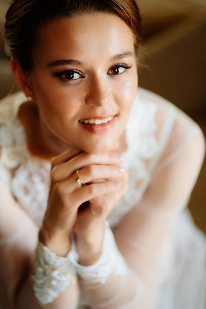 close-up portrait. beautiful young woman with natural makeup.  - Fotografie, Obrázek