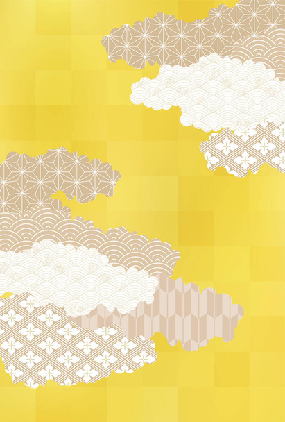 Patrón japonés Tarjeta de Año Nuevo textura fondo  - Vector, Imagen