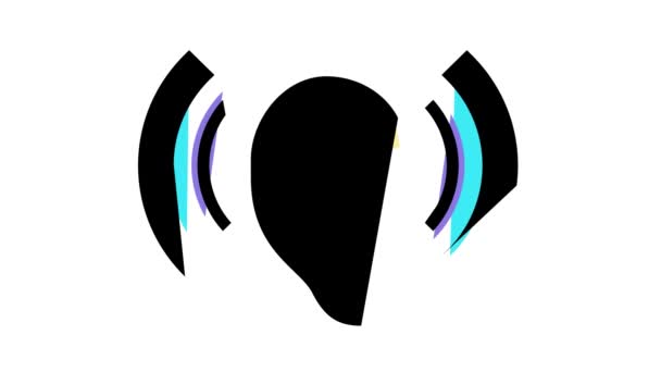 ouvindo e ouvindo animação ícone de cor de ruído - Filmagem, Vídeo
