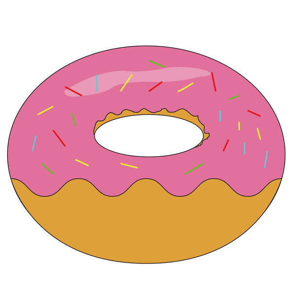 A Donut that looks delicious vector image illustration - Vector, imagen