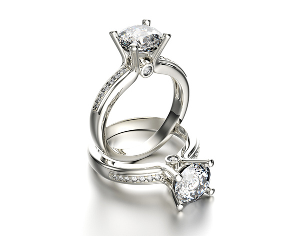 Engagement Ring with Diamond - Photo, Image