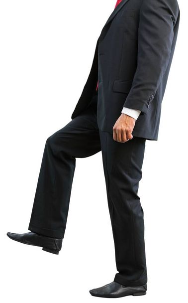 cropped view of businessman in black suit on white background - Zdjęcie, obraz