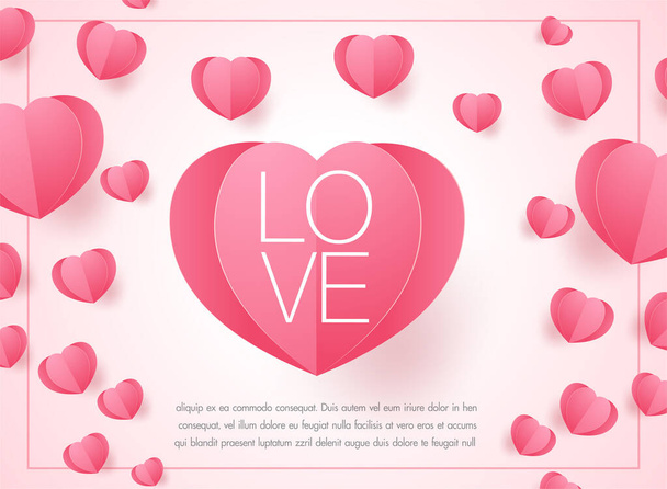 valentine 's harten op de achtergrond - Vector, afbeelding