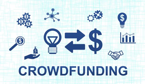 Ilustración de un concepto de crowdfunding - Foto, Imagen