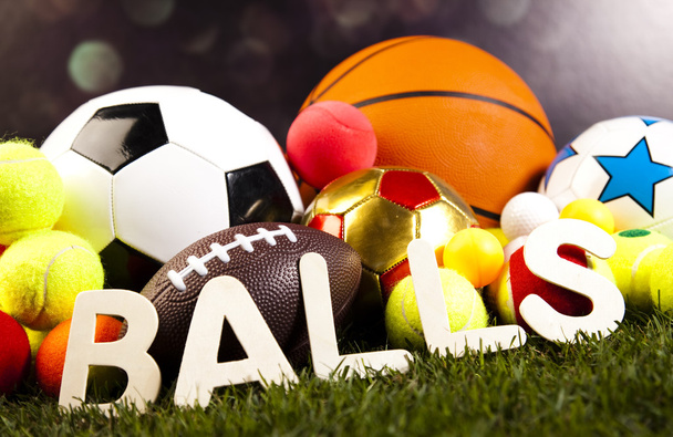 Красочные спортивные мячи
 - Фото, изображение