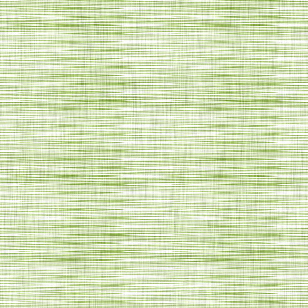 Linen texture background with broken stripe. Organic irregular striped seamless pattern. Modern plain 2 tone spring textile for home decor. Farmhouse scandi style rustic green all over print. - Photo, Image