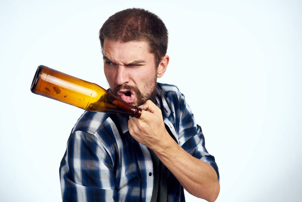 a person beer alcohol emotions fun isolated background - Foto, Bild