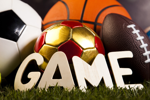Game word around sport equipment - Photo, Image