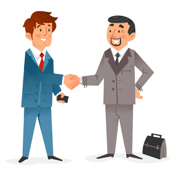 Бизнесмены и бизнес-сделка
 - Вектор,изображение