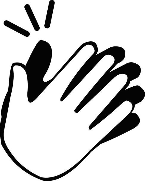 Wektor ilustracja klaszczące ręce w czerni i bieli - Wektor, obraz