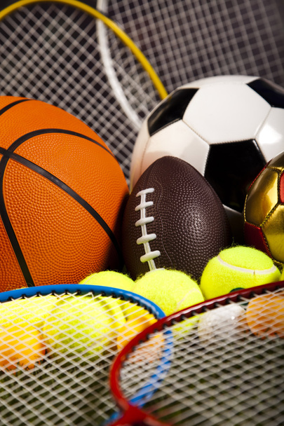 Sports balls with equipment - Photo, Image