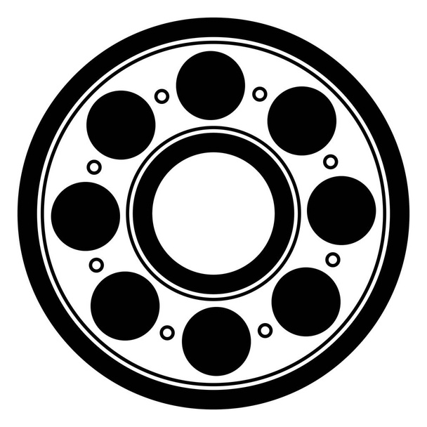 Rotation du mécanisme de roulement à billes, roulement avec illustration de stock d'icône de moindre résistance - Vecteur, image