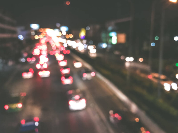 blur of traffic in the city at night background - Foto, Bild