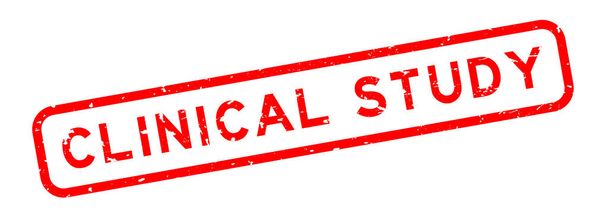 Grunge vermelho estudo clínico palavra quadrado selo de borracha no backgroun branco - Vetor, Imagem