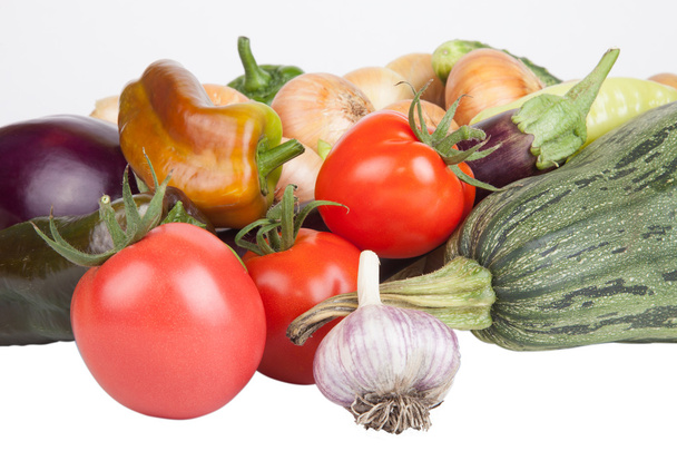 assorted vegetables isolated on white background  - Foto, Imagem