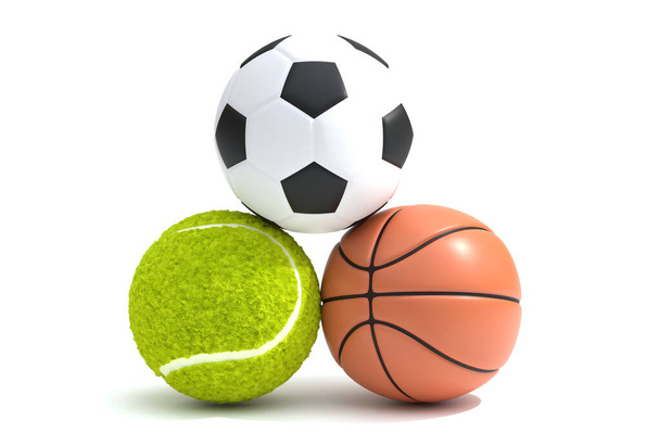 pelotas deportivas Tenis Fútbol Baloncesto - Foto, Imagen