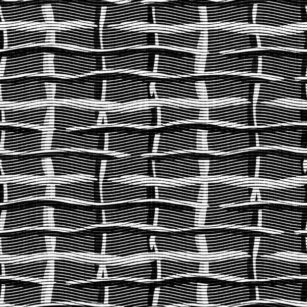 Seamless geometric black white woven herringbone style texture. Two tone 50s monochrome pattern. Modern textile weave effect. Masculine broken line repeat jpg print.  - Photo, Image