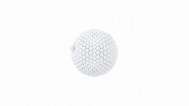 Las bolas creativas absorben otras bolas con fondo blanco, renderizado 3D. Dibujo digital informático. - Imágenes, Vídeo