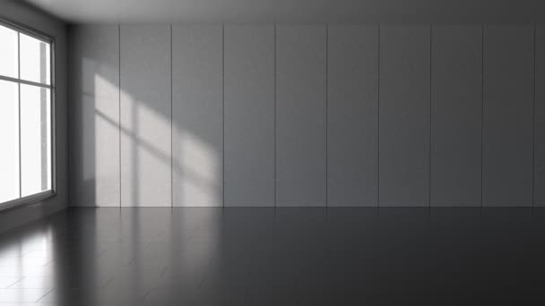 Sunlight illuminate into the empty room, 3d rendering. - Footage, Video