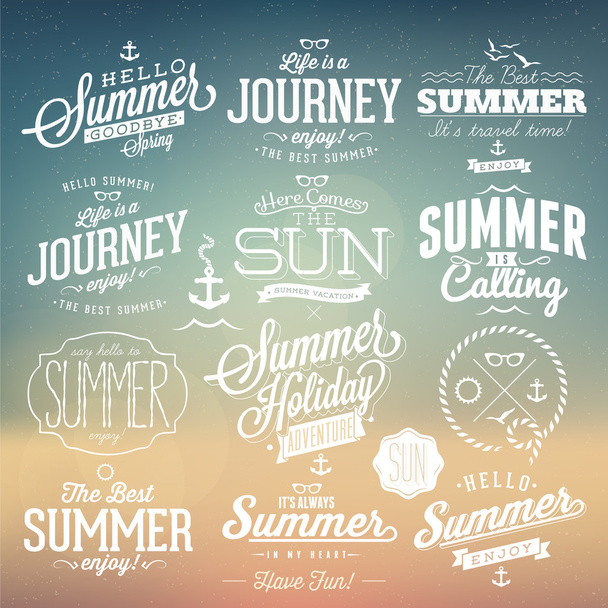 Retro-Elemente für kalligrafische Designs im Sommer - Vektor, Bild