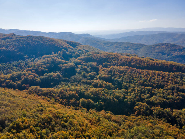 Amazing Autumn Landscape of Erul mountain near Kamenititsa peak, Pernik Region, Bulgaria - Foto, imagen