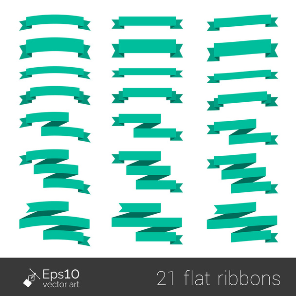 Set of flat ribbons - Vector, Image