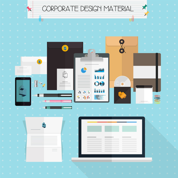 Set of flat business concept and icons. - Vector, Image