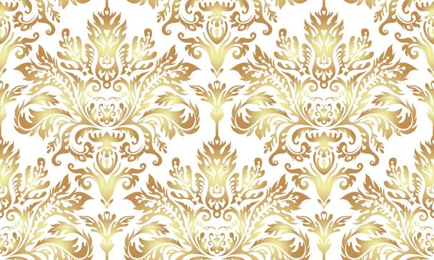 Vintage ornate background in baroque style. Seamless pattern. Wallpaper, textile design. Vector illustration. - Wektor, obraz