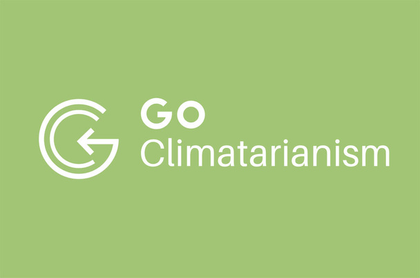 Go Climatarianism message Векторні ілюстрації, зупинити глобальне потепління, змінюючи звички їжі
 - Вектор, зображення