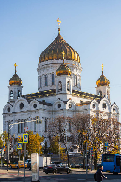 Moscow, Russia - October  14, 2021:   Cathedral of Christ the Saviour in Moscow, Russia - Photo, Image