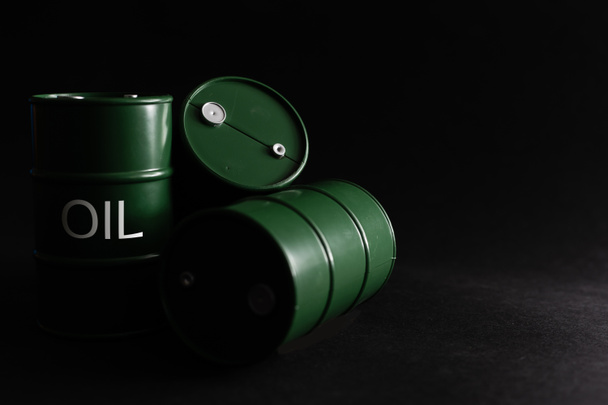 oil barrels on black background - Photo, Image