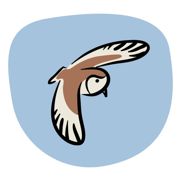 Vektorová ilustrace létající sovy izolována - Vektor, obrázek